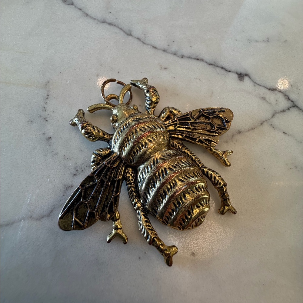 Yochi Gold Bee Statement Necklace Pendant